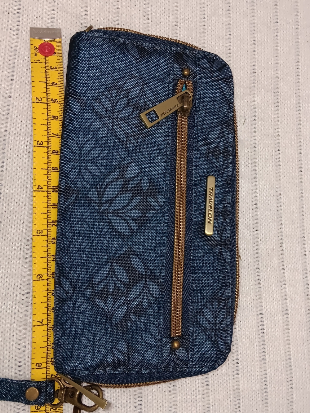 Travelon Blue Floral Zip Wallet - Travelon